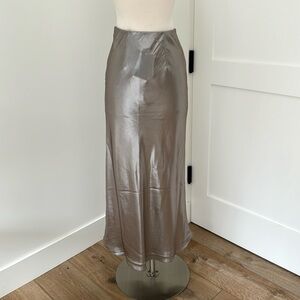 Metallic midi skirt